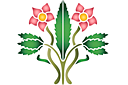 Keskiaikainen villiruusu (primitiivinen tyyli)  - ruusut sablonit