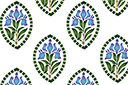 Iris i oval - tapeter - stenciler olika motiv blommor