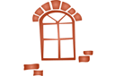 Vanha ikkuna - sablonit maamerkkejä ja rakennuksia