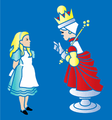 Alice och drottningen - schablon för dekoration
