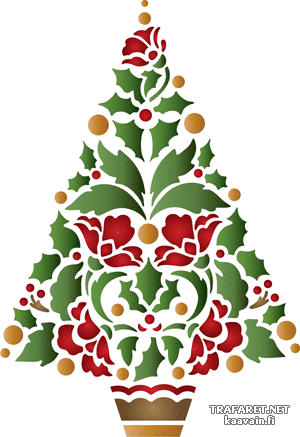Joulukuusi - koristeluun tarkoitettu sapluuna