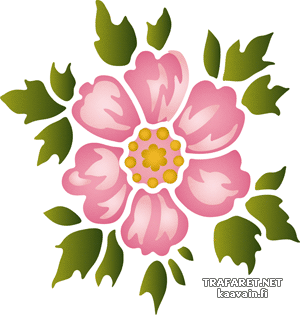 Venäläinen käsinkoristeltu koira-rose A - koristeluun tarkoitettu sapluuna