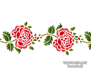 Venäläinen käsinkoristeltu ruusu 11b - koristeluun tarkoitettu sapluuna
