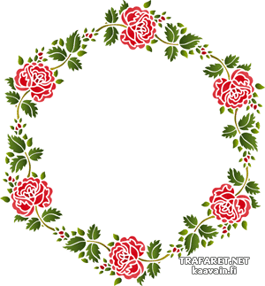 Venäläinen käsinkoristeltu ruusu 11c - koristeluun tarkoitettu sapluuna
