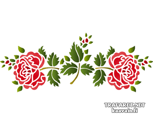 Två rosor i folklore - schablon för dekoration