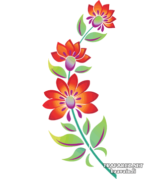 Venäläinen kukkaornamentti 01a - koristeluun tarkoitettu sapluuna
