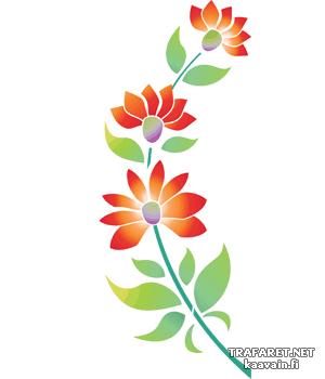 Venäläinen kukkaornamentti 01d - koristeluun tarkoitettu sapluuna