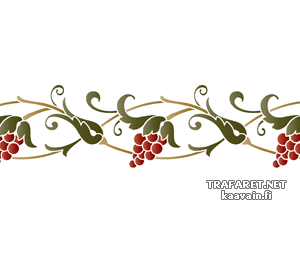 Viiniköynnös - tapettiboordi 47 - koristeluun tarkoitettu sapluuna