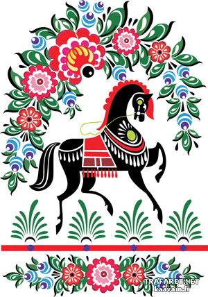 Venäläinen hevonen 1 (Slaavilaiset kuviot sapluunat)