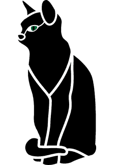 musta kissa - koristeluun tarkoitettu sapluuna