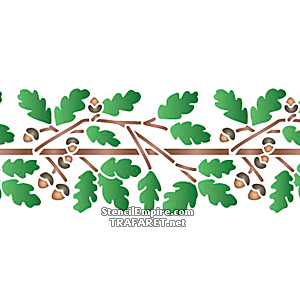 Bordinauha - tammien oksat tammenterhoilla - koristeluun tarkoitettu sapluuna