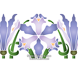 Lila iris - schablon för dekoration