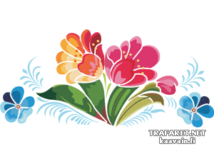 Venäläinen kukkia Nro 5 - koristeluun tarkoitettu sapluuna