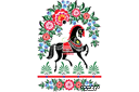 Gorodets häst 1 - schabloner slaviska mönstren