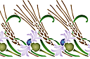 Blåklint och veteax - flora bårder med färdiga schabloner